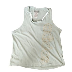 Adidas Mint Green & Gold Logo Racerback Tank Top - Large